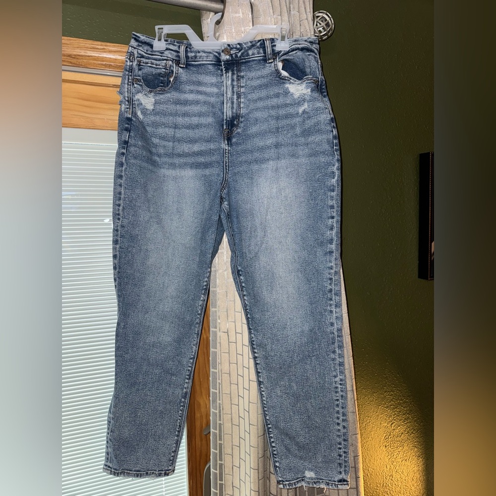 American Eagle Outfitters Blue Curvy Mom Jeans